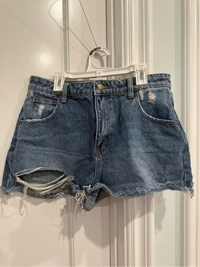 ROLLA'S Distressed Blue Denim Short Shorts